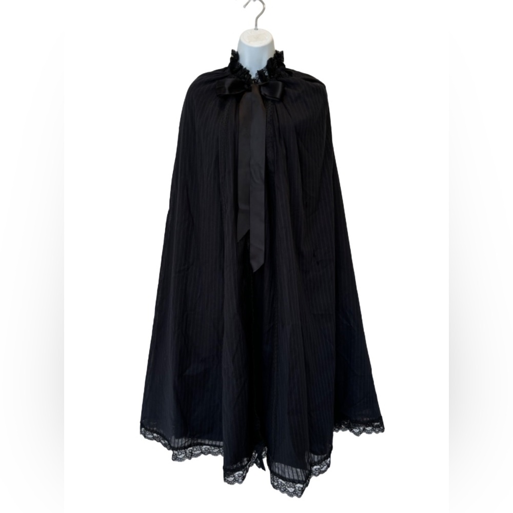 Lip Service Pin-Stripe Black Cape Lace Detail